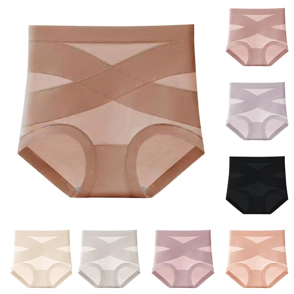 Premium Comfort Leakproof Shaping Undies, High Waist Tummy Control Underwear for Women Khaki L