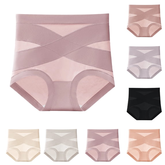Premium Comfort Leakproof Shaping Undies, High Waist Tummy Control Underwear for Women Pink L