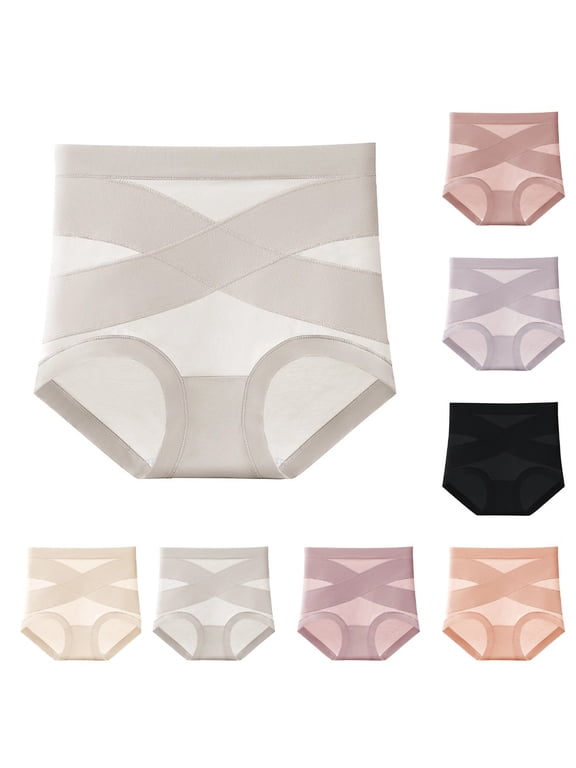 Premium Comfort Leakproof Shaping Undies Womens, Leakproof Panties with Tummy Control Women's High Waisted Underwear 07# Beige M