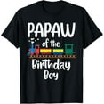 thumbnail image 1 of Premium Comfort - Papaw of The Birthday Boy Train Toys Party Two Two Bday Dad T-Shirt, 1 of 4