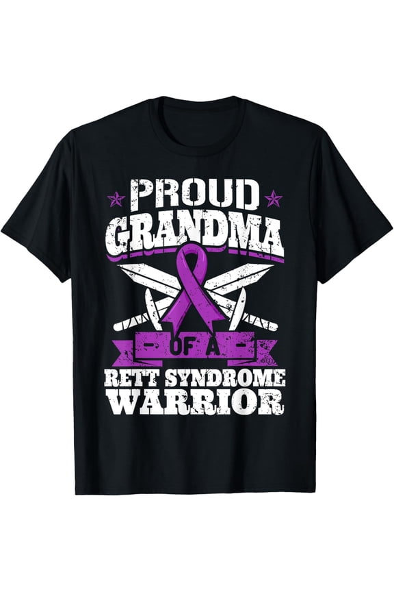 Premium Comfort - Proud Grandma Of A Rett Syndrome Warrior Awareness Grandmom T-Shirt