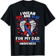 thumbnail image 1 of Premium Comfort - Pulmonary Fibrosis I Wear Red Blue For Dad Awareness Ribbon T-Shirt, 1 of 4