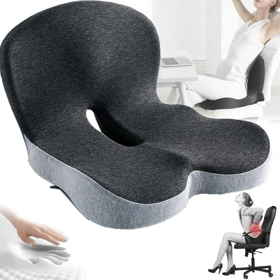Premium Comfort Seat Cushion for Tailbone & Sciatica Pain Relief, Non-Slip Memory Foam Coccyx Pad for Office, Car, Gaming Chair & Wheelchair