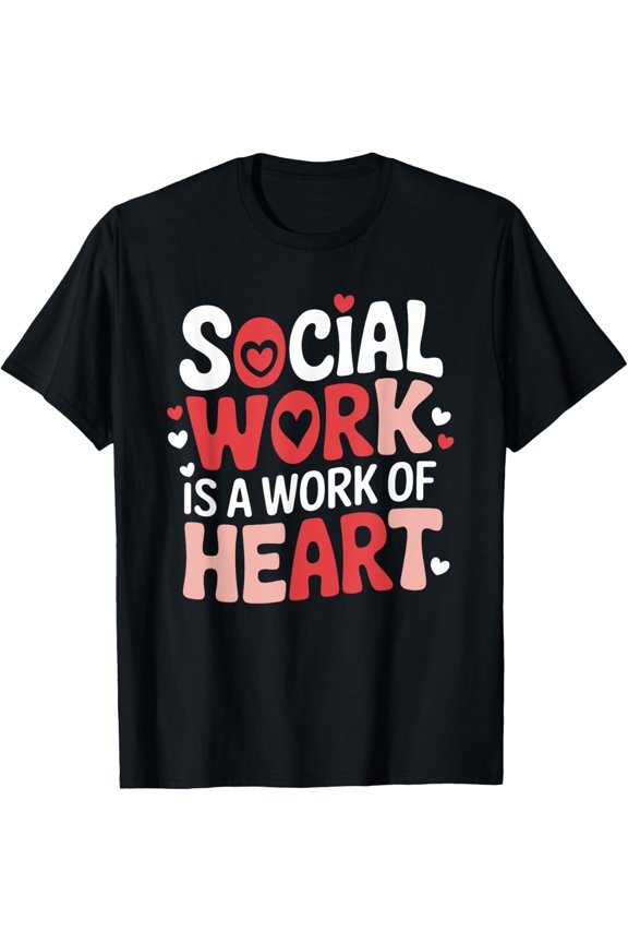 Premium Comfort - Social Worker It's A Work of Heart Valentine's Day Hearts T-Shirt