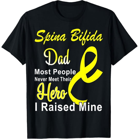 Premium Comfort - Spina Bifida Awareness For Dad Yellow Ribbon Support T-Shirt