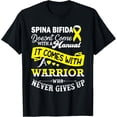 thumbnail image 1 of men and women can wear， Spina Bifida Awareness Yellow Ribbon Support T-Shirt, 1 of 4