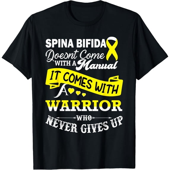 men and women can wear, Spina Bifida Awareness Yellow Ribbon Support T-Shirt