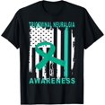 thumbnail image 1 of Premium Comfort - Trigeminal Neuralgia Awareness USA Flag American Support T-Shirt, 1 of 4