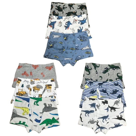 Premium Comfort for Your Little One: B&Q 9-Pack Cotton Boxer Briefs for Toddler Boys | Sizes 4T-8T