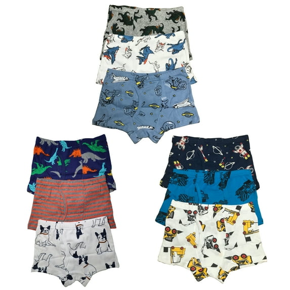 Premium Comfort for Your Little One: B&Q 9-Pack Cotton Boxer Briefs for Toddler Boys | Sizes 4T-8T