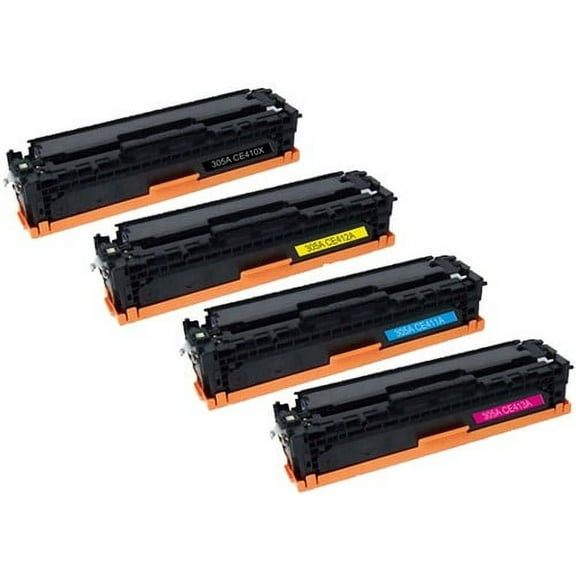 Premium Compatible Toner Cartridge Replacement for CE410A/CE411A, Black, 4 Count