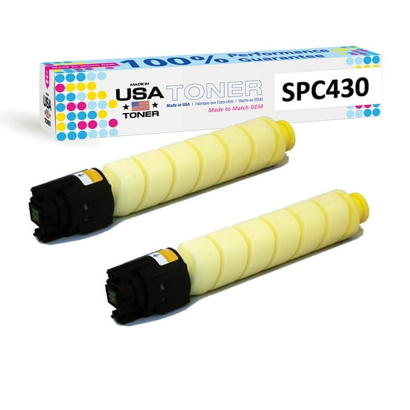 Premium Compatible Toner for Ricoh SP C430dn, SP C431dn, SP C440dn, SP C440, SPC430A yellow 2pk