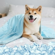 Tivray Cooling Blanket for Dogs and Humans, Q-MAX>0.4 Premium Cooling Dog Blanket, Washable Lightweight Summer Quilt for Pets and Humans, Self Cool Quilt for Cats,30"×40", L, Blue