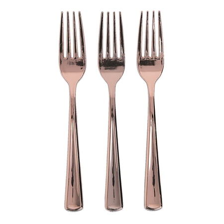 Premium Copper Metallic Forks - Party Supplies - 24 Pieces
