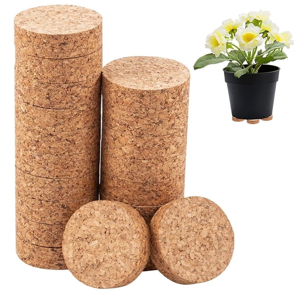 Cork Pot Feet Pads,Bexikou 15 Pack Invisible Plant Pot Feet,Non-Slip Pot Feet Risers,Waterproof Plant Stand Protectors for Indoor and Outdoor Use