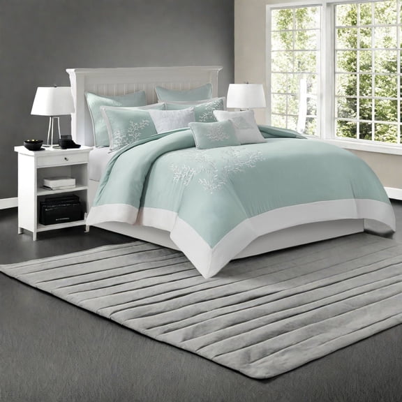 Premium Cotton Aqua Bedding Sets Coastal Style Comfortable and Easy Maintenance