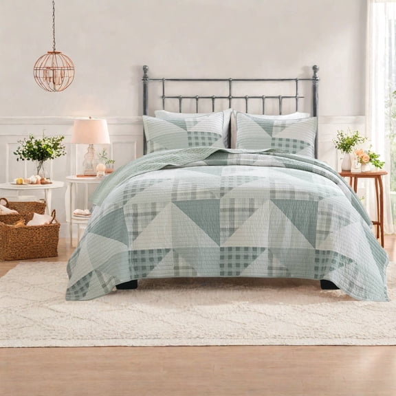 Premium Cotton Bedding Sets King/Cal King Size Reversible Design for All Seasons