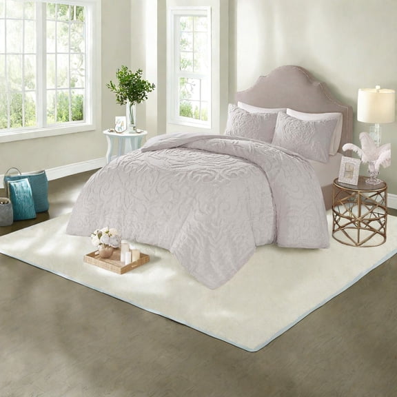 Premium Cotton Bedding Sets Tufted Chenille Comforter with Shams for King/Cal King Boho Chic Design