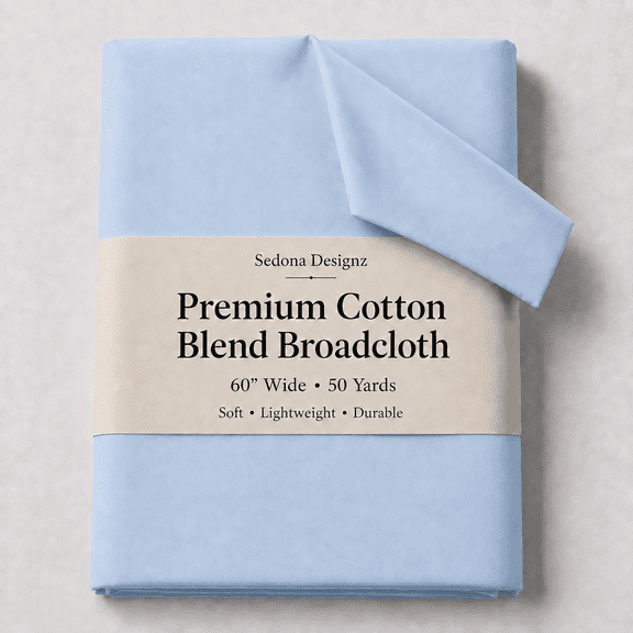Sedona Designz 60" Wide Poly Cotton Broadcloth Fabric by the Yard, Baby Blue