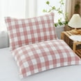 thumbnail image 1 of Premium Cotton Checkered Pillowcases Set of 2 - Standard Size 20x30 Inches Soft Breathable Woven Pillow Covers for Bedding,Hypoallergenic Pillow Protectors,Durable & Machine Washable, 1 of 6