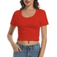 thumbnail image 1 of Premium Cotton Crop Top for Women, Scoop Neck Sexy-Cute Design, 1 of 5