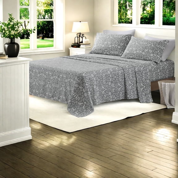 Premium Cotton Flannel Bedding Sets King Size Winter Fauna Design for All Seasons