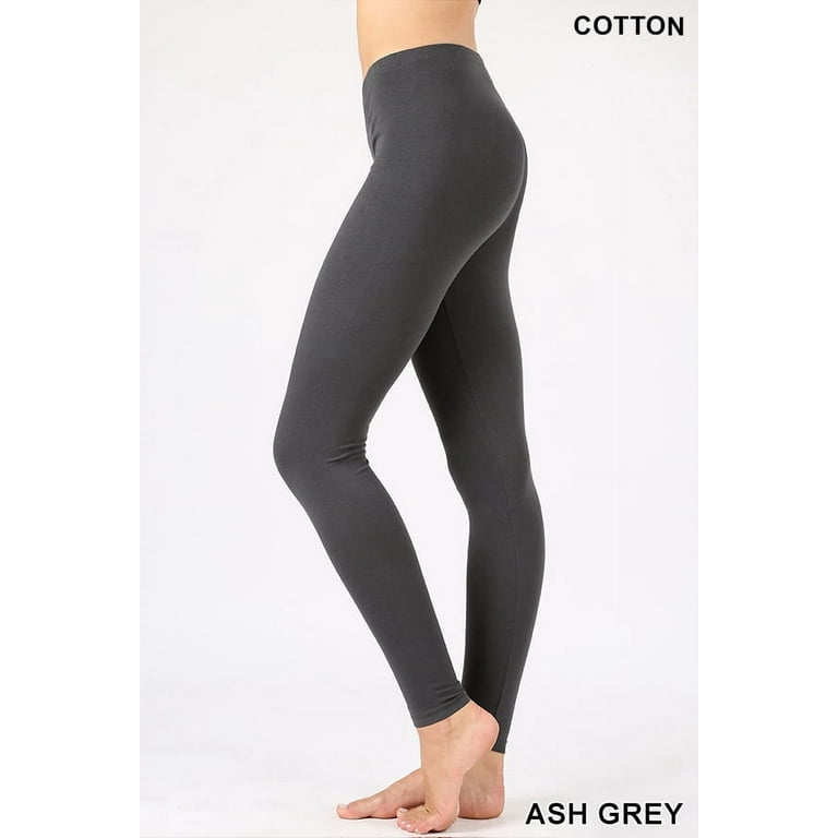 Premium Cotton Full Length High Waist Basic Everyday Leggings Yoga