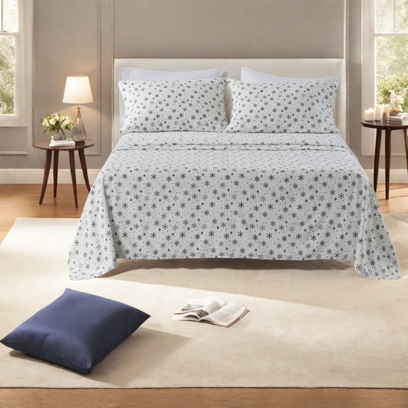 Premium Cotton Full Sheets And Sheet Sets Snowflake Style for Home