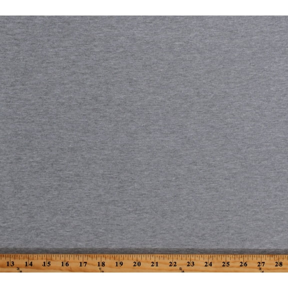 Premium Cotton Interlock Knit Soft Midweight Heather Gray 67" Wide Fabric by the Yard (2929S-5F-Gray)