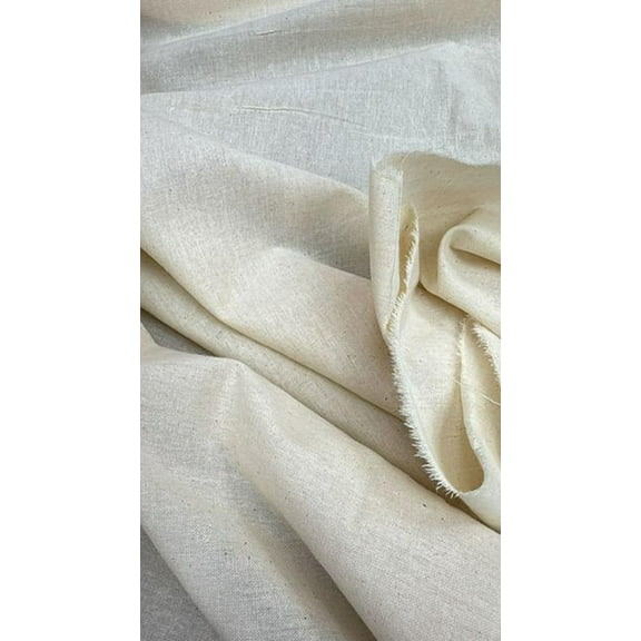 Premium Cotton Muslin Fabric – 63" Wide – Sold by the Yard – Perfect for Apparel, Crafts & Home Décor – Valentina Textile INC (Natural, 1 Yard)