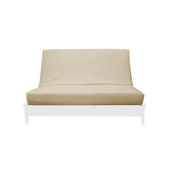 Premium Cotton/Polyester Futon Cover by Prestige Furnishings - Solid Collection - Solid Beige - Twin Size (39" x 75")