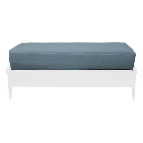 Premium Cotton/Polyester Futon Cover by Prestige Furnishings - Solid Collection - Solid Blue Bonnet - Love Ottoman Size (54" x 21")