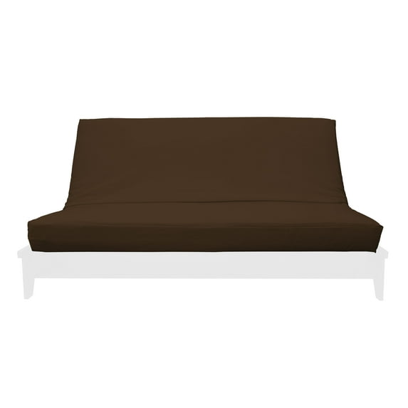 Premium Cotton/Polyester Futon Cover by Prestige Furnishings - Solid Collection - Solid Dark Brown - Queen Size (60" x 80")