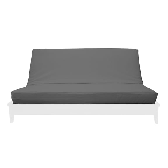 Premium Cotton/Polyester Futon Cover by Prestige Furnishings - Solid Collection - Solid Light Gray - Full Size (54" x 75")