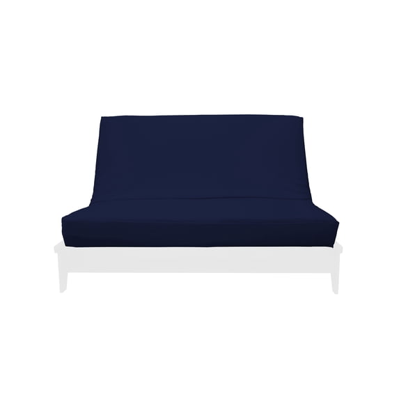 Premium Cotton/Polyester Futon Cover by Prestige Furnishings - Solid Collection - Solid Navy - Twin Size (39" x 75")