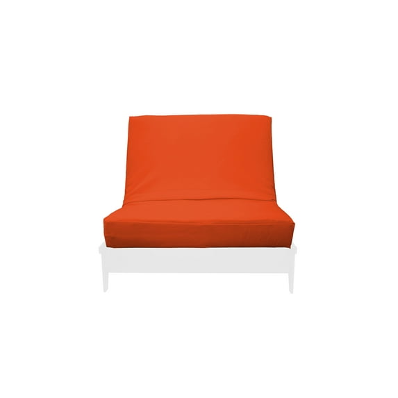 Premium Cotton/Polyester Futon Cover by Prestige Furnishings - Solid Collection - Solid Orange - Chair Size (28" x 54")