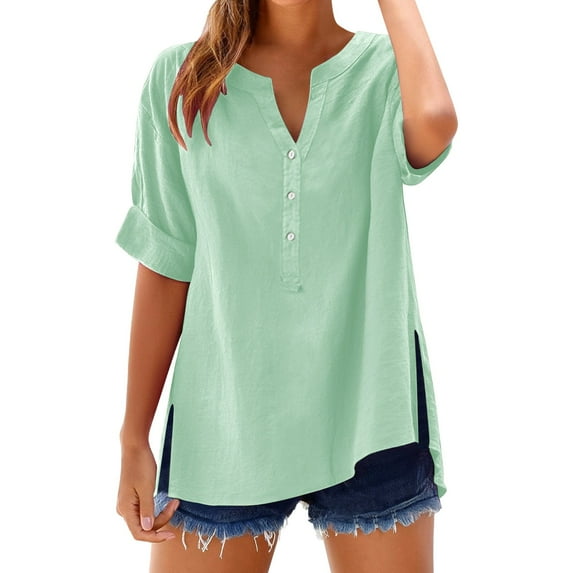 Premium Cotton Stand Collar Blouse for Women Timeless Wardrobe Essential Mint Green XXXXL
