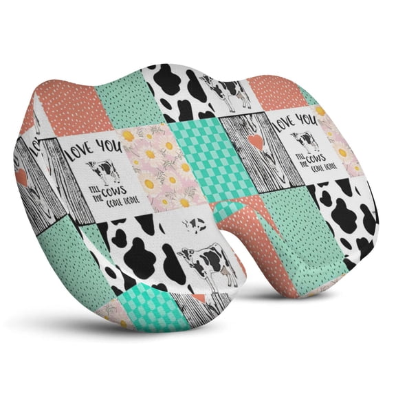 Premium Cow Pattern Memory Foam Seat Cushion Ergonomic Chair Pad for Office Chair, Car, Airplane & Bleachers Sciatica, Tailbone Hip & Back Pain Relief - Chair Cushion for Long Office Workers.