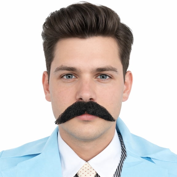 Premium Cowboy Horseshoe Synthetic Facial Hair Mustache | HPO