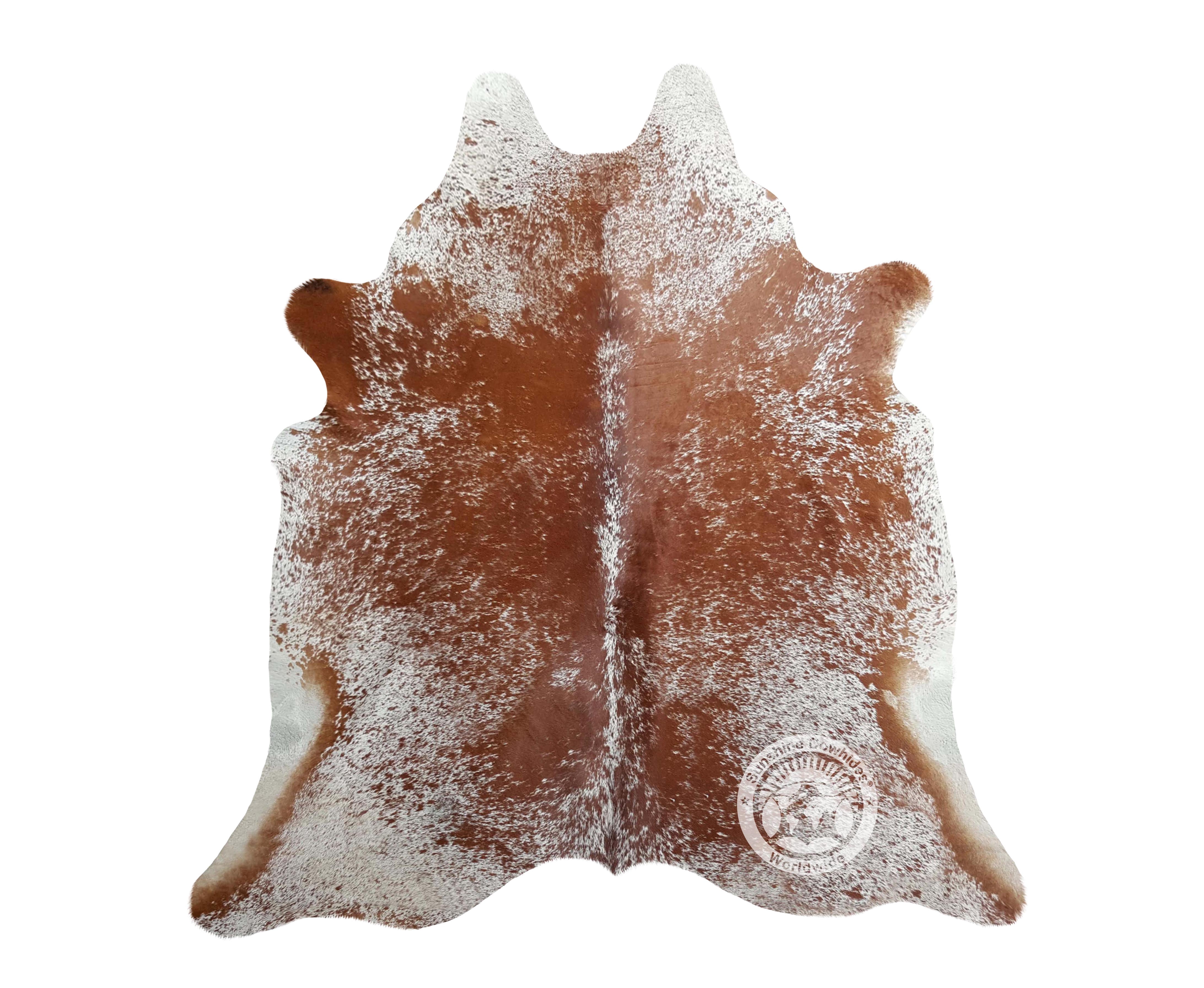 Premium Cowhide Rug Premium Cowhide Rug, Speckled Exotic Brown and White - (6x7-8') XXL ...