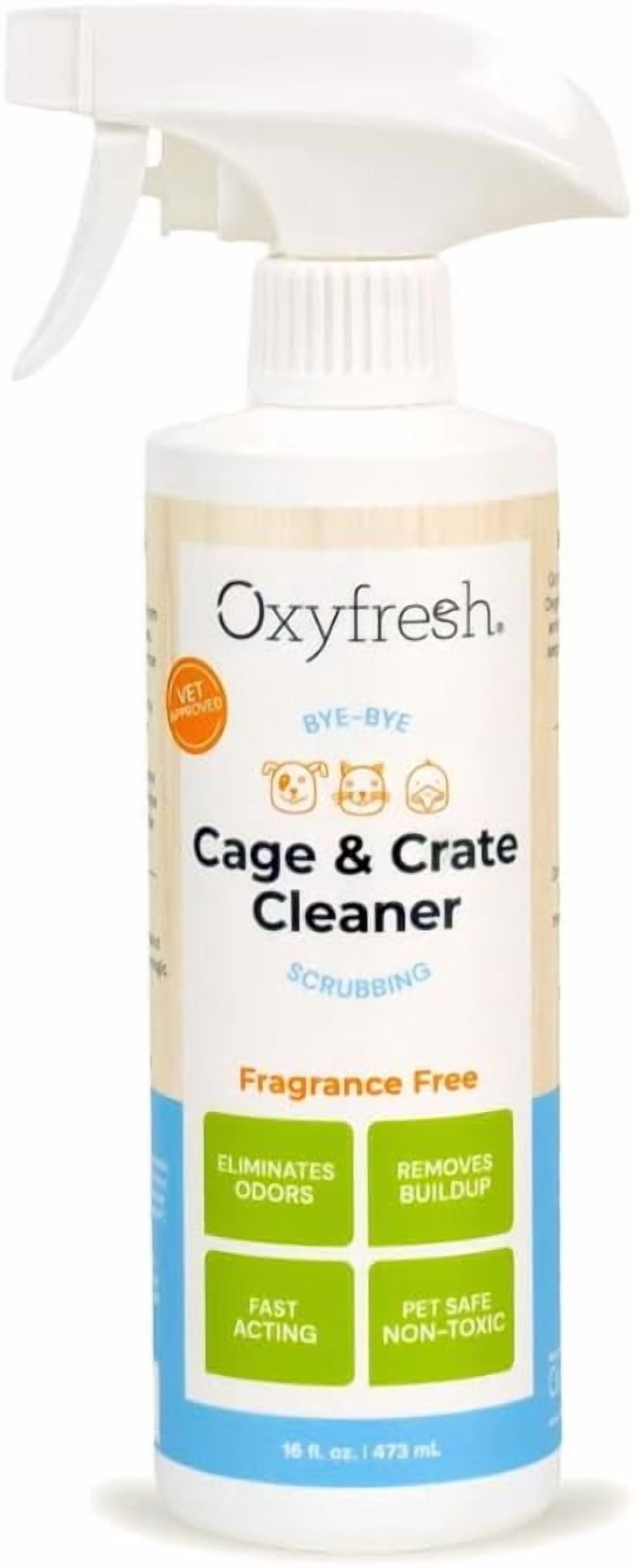 Premium Crate & Cage Cleaner – Professional Dog Crate & Small Animal & Bird Cage Odor Eliminator – Quickly Cleans, Removes Poop & Deodorizes Pet Odors – Safe & Bleach Free