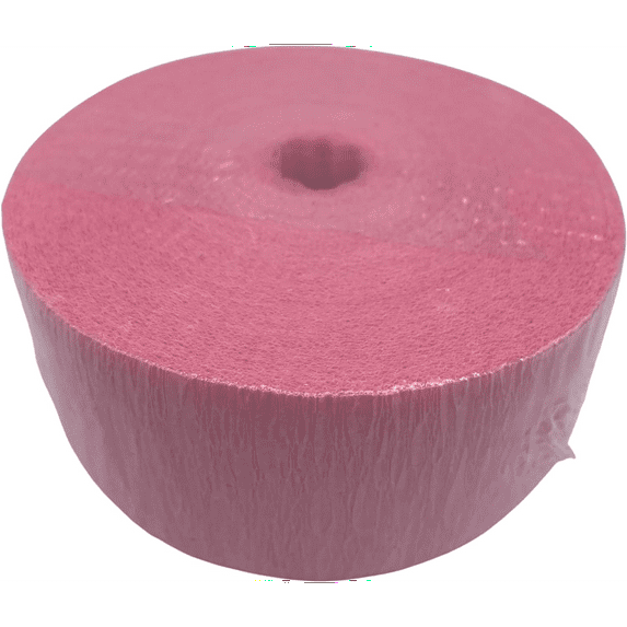 Premium Crepe Paper Streamer for Birthday Party, Wedding, Festival Ornament, 175-ft. x 1.75-in. - 4-ct/Pack (Pink)
