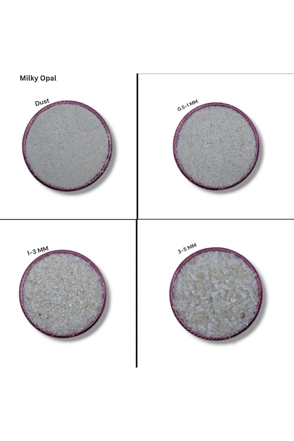 Premium Crushed Milky Opal Gemstone Powder – Coarse Natural Inlay for Woodworking, Ring Making & Healing Crafts – All Sizes Available