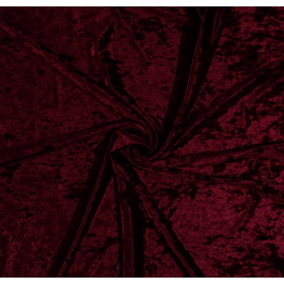 Premium Crushed Panne' Stretch Velvet Burgundy 58" Wide Polyester/Spandex Fabric by the Yard (7588R-8C-Burgundy)