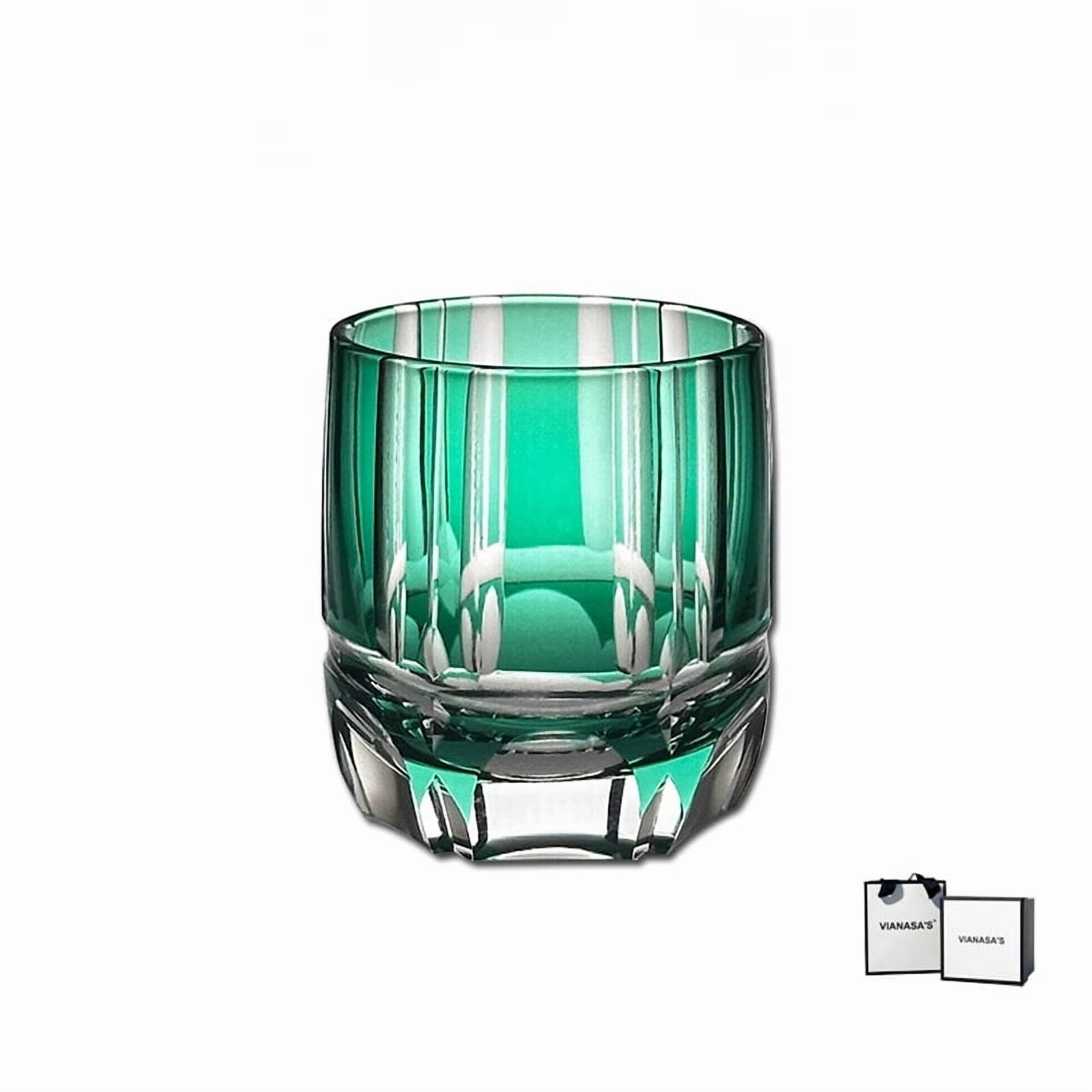Premium Crystal Whiskey Glasses Edo Kiriko Bamboo Design Luxury Gift Set Japanese Cut Glass for Scotch Wine