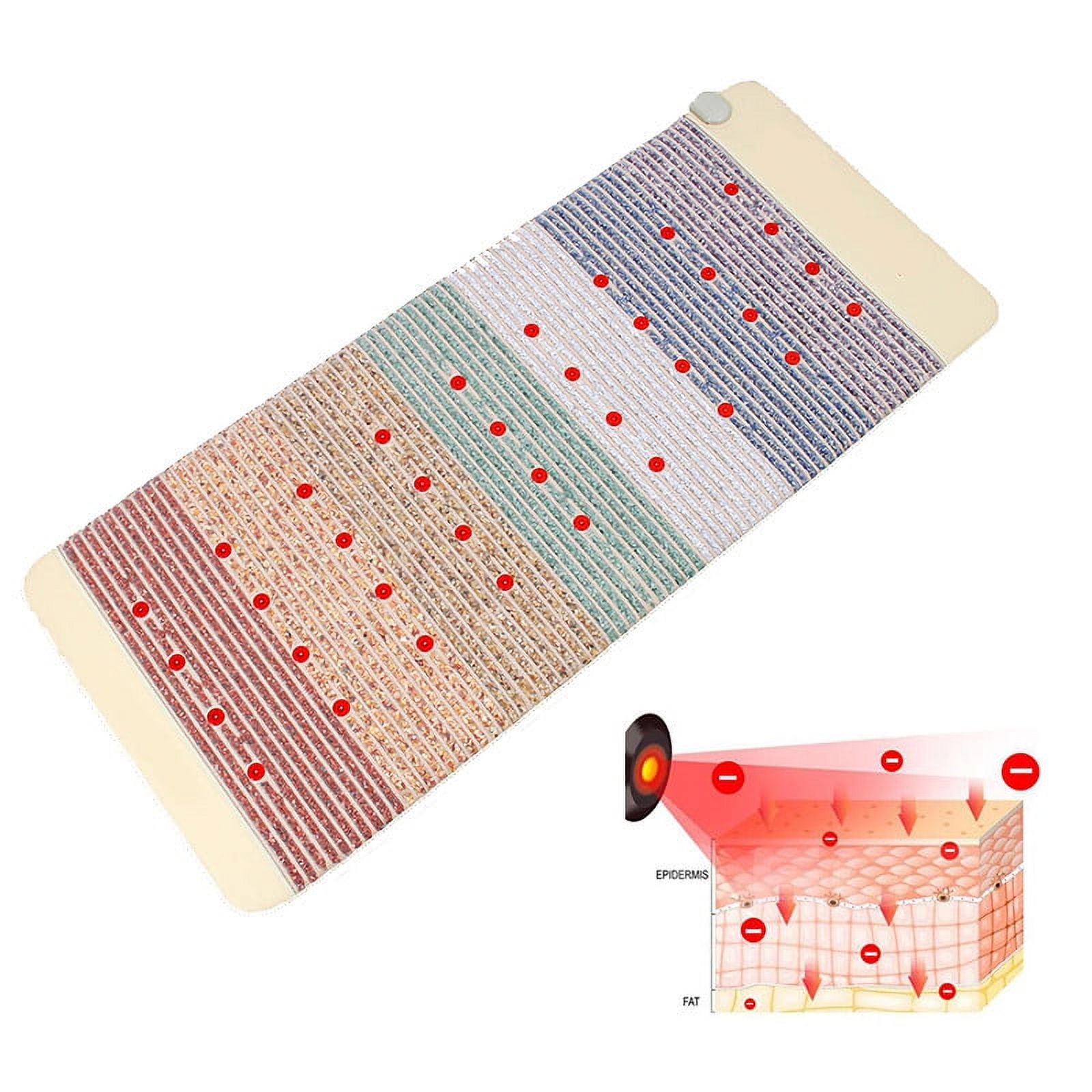 Premium Crystal mat Infrared Heated Massage Therapy Crystal Mat with Warming Function for the Whole Body Shoulder Back Waist Leg Relaxation Photon Foldable Pad (80x190cm) Heated Massage Carpet