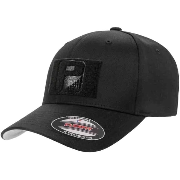 Pull Patch Curved Bill Premium Flexfit Hat | Black Baseball Cap | Large/X-Large | 2x3 in Loop Surface to Attach Morale Patches