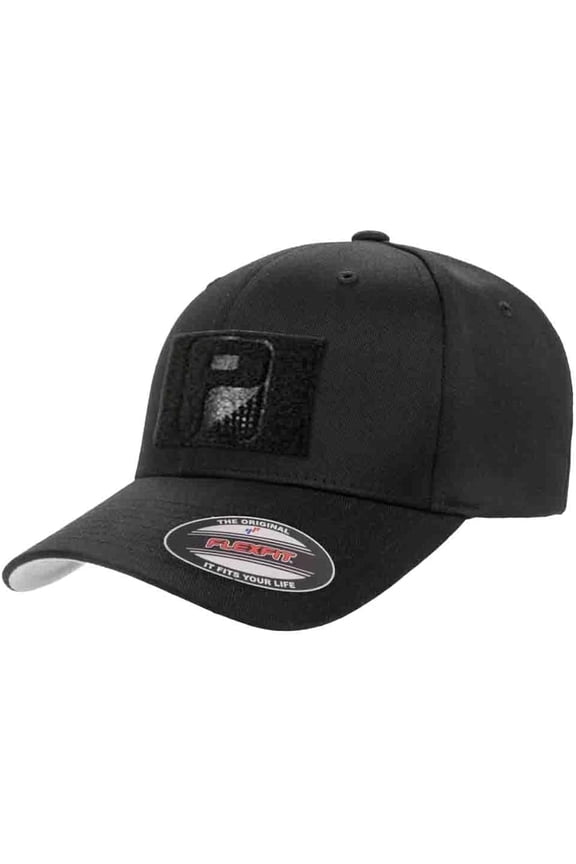 Curved Bill Premium Flexfit Hat | Black Baseball Cap | Large/X-Large | 2x3 in Loop Surface to Attach Morale Patches