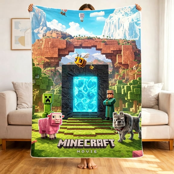 Premium Custom Flannel Blanket Personalized Soft Cozy Throw Blanket All Season Washable For Sofa Couch Bed Gift Home Dcor - Minecraft 03 40x50