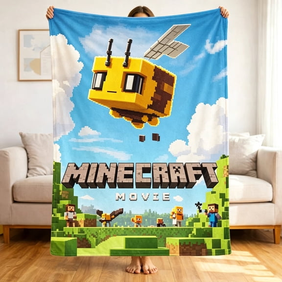 Premium Custom Flannel Blanket Personalized Soft Cozy Throw Blanket All Season Washable For Sofa Couch Bed Gift Home Dcor - Minecraft 04 60x80